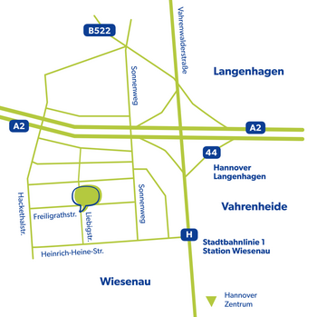 Anfahrskizze zum Sprechwerk in Hannover